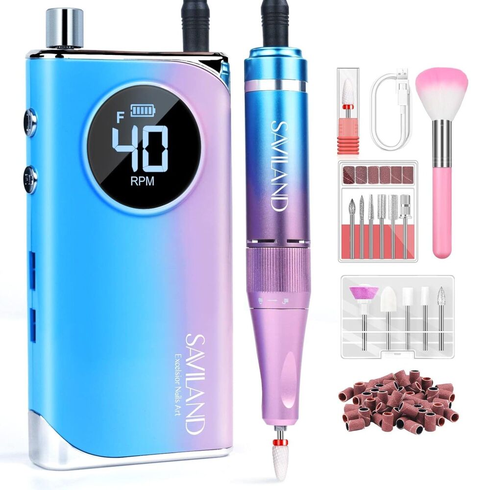 Rechargeable & Portable Nail Drill Kit 40000RPM Manicure & Pedicure